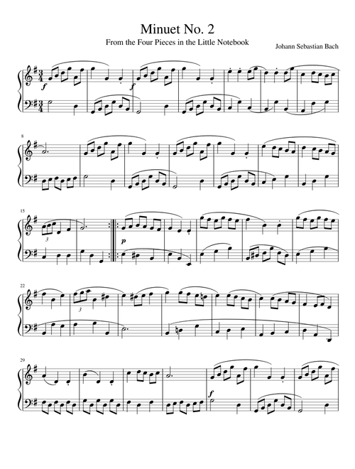 Minuet No. 2 - Johann Sebastian Bach