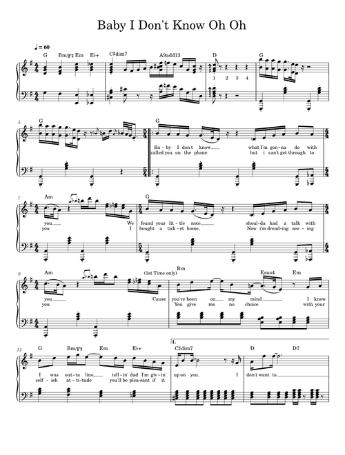 Baby I Don't Know Oh Oh – Vulfpeck(Solo Piano)