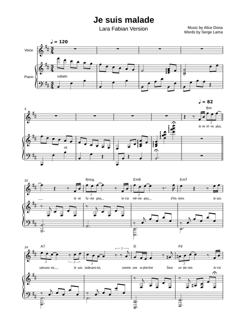 Je suis malade - Lara Fabian