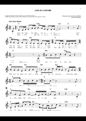 Play Official version of Love of a lifetime Sheet Music by