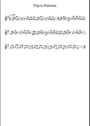 Trip to Pakistan Sheet Music with Chords for Piano, Accordion, Violin ...