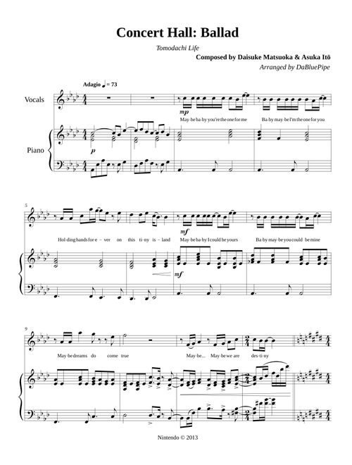 Concert Hall: Ballad - Tomodachi Life