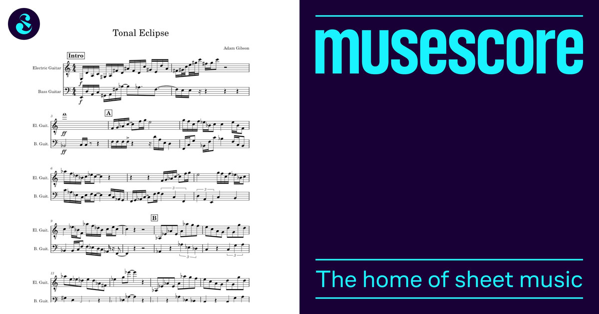 Jazz fusion Sheet Music for Guitar, Bass guitar (Mixed Duet