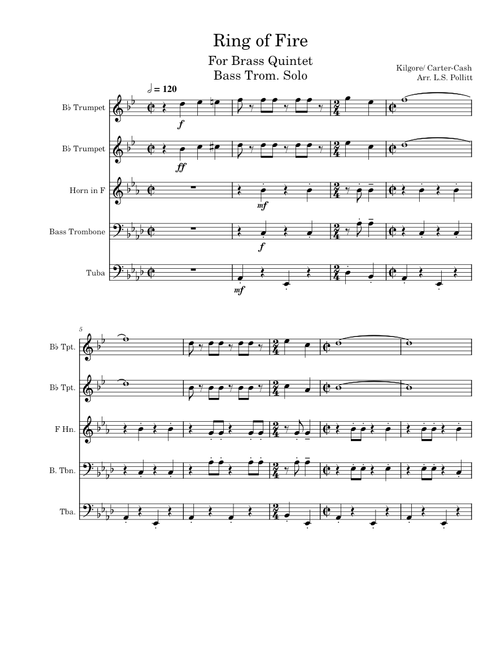 Ring of Fire for Brass Quintet - Johnny Cash