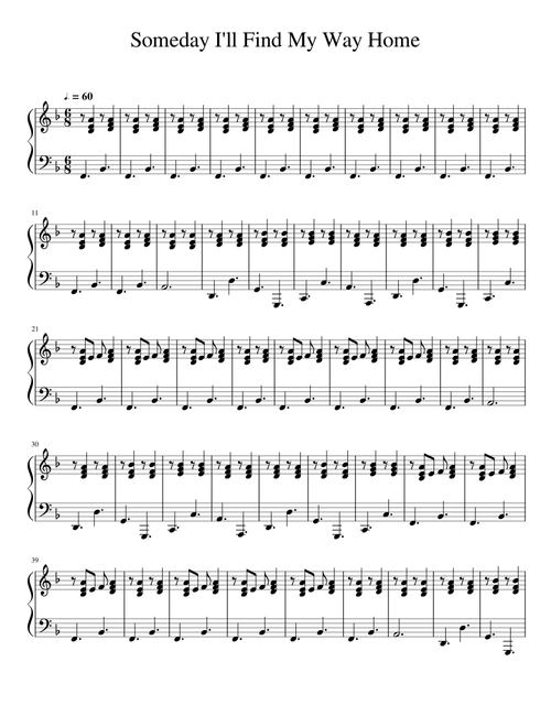 Someday I'll Find My Way Home Piano Accompaniment