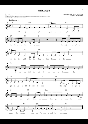 Play Official version of Her majesty Sheet Music by The Beatles