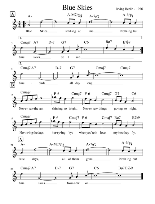 Blue skies – Irving Berlin