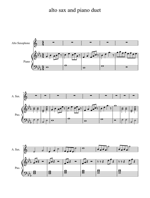 Alto sax and piano duet