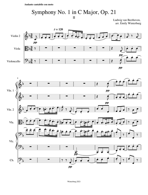 Symphony No.1, Op.21, Mvt. II– Ludwig van Beethoven