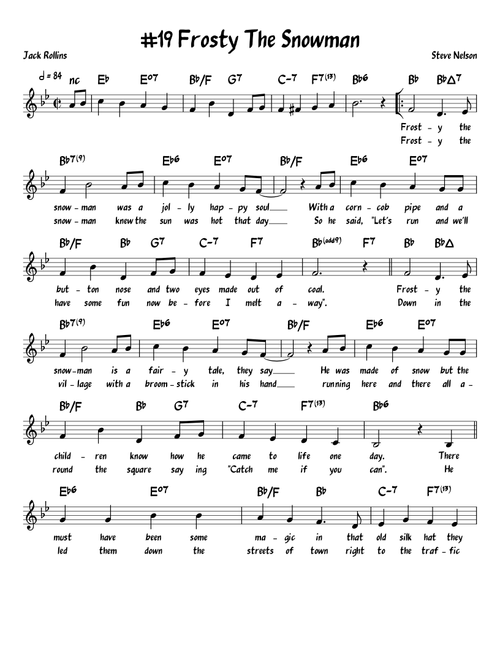 Frosty The Snowman (Arr. John Fries) - Jared Faber (Piano-Vocal-Guitar (Piano Accompaniment))