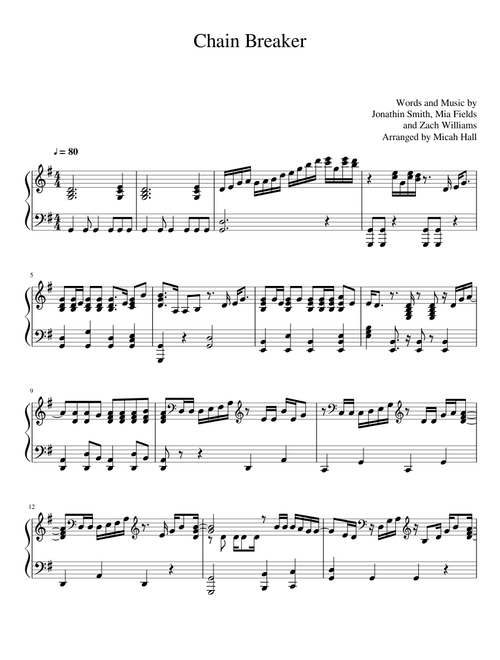 Chain Breaker - Zach Williams - Piano Solo