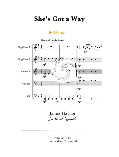 She's Got A Way (Arr. James Haynor) - Billy Joel (Brass Ensemble)