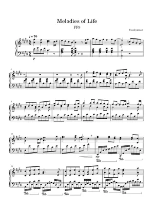 Melodies of life - Solo Piano - Final Fantasy 9 Sheet Music for Melodies of life - Solo Piano - Final Fantasy 9 Sheet Music for