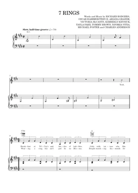 Afwijzen Uitbeelding Beneden afronden Free 7 rings by Ariana Grande sheet music | Download PDF or print on  Musescore.com
