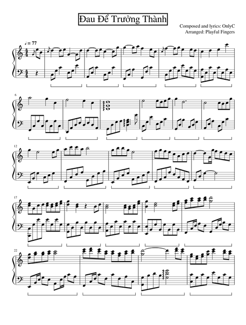 Đau Để Trưởng Thành - OnlyC - Piano Version