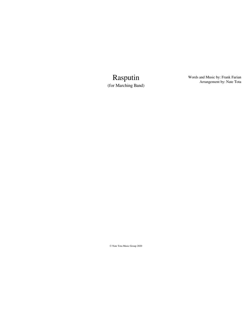 Rasputin Sheet music for Trombone, Mellophone, Flute, in b