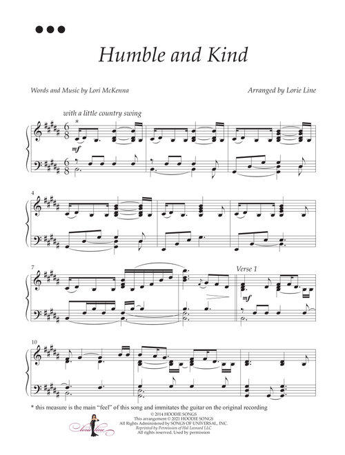 Humble And Kind (Arr. Lorie Line) - Tim McGraw (Piano Solo)