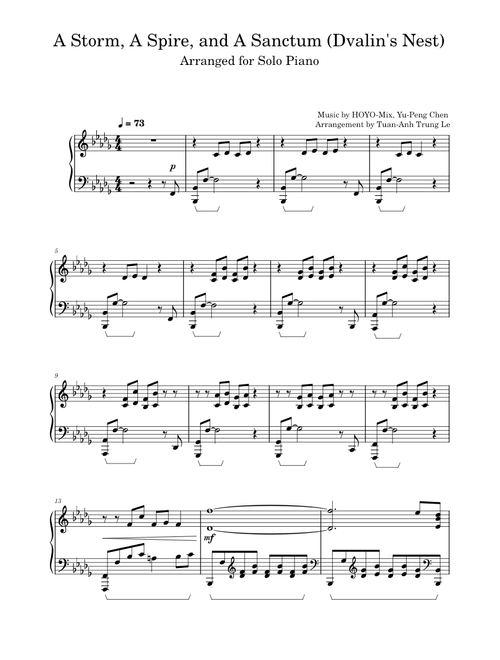 A Storm, A Spire, and A Sanctum (Dvalin's Nest), Arrangement for Solo Piano – Yu-Peng Chen