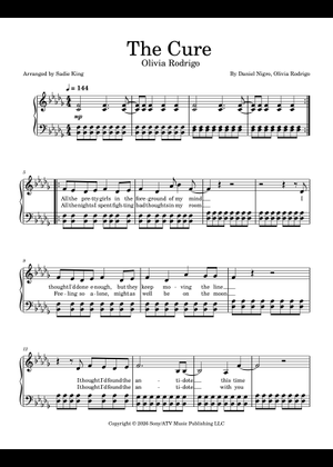 the cure – Olivia Rodrigo Sheet Music with Chords for Piano (Solo