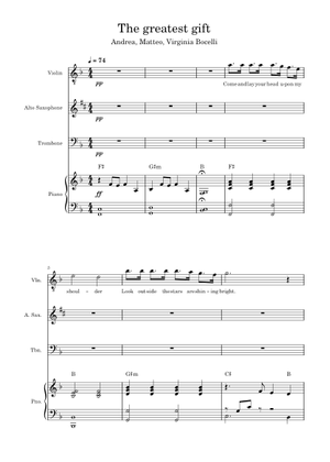 Play Official version of The Greatest Gift Sheet Music by Andrea