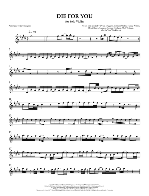 Die For You (Arr. Jen Douglas) - The Weeknd (Violin Solo)