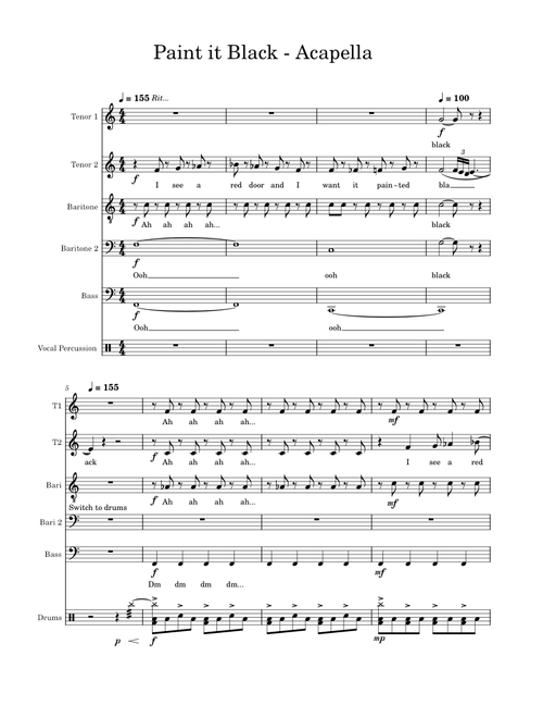 Paint it Black - Acapella Arrangement