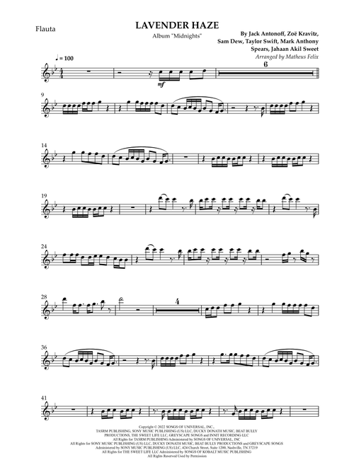 Lavender Haze (Arr. Matheus Felix) - Taylor Swift (Flute Solo)