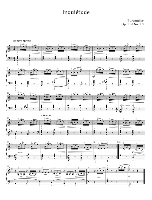 Inquiétude - Friedrich Burgmüller