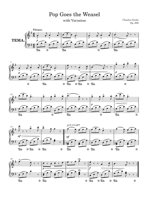 Pop Goes the Weasel with Variation, Op. 680 – Charles Grobe