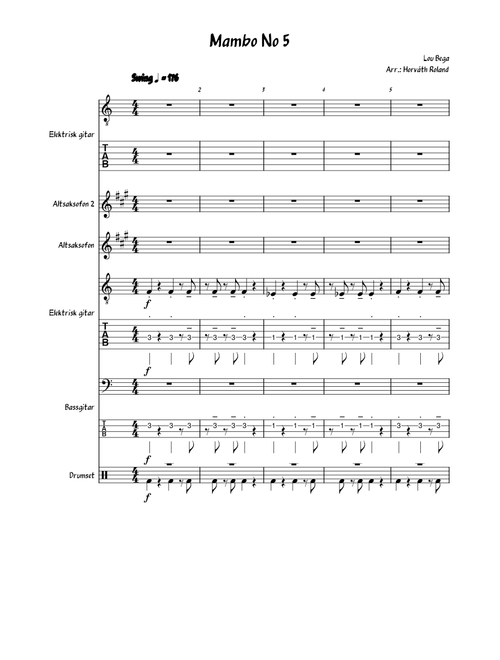 Mambo no 5 – Lou Bega Lou Bega Mambo Nr5 Arr Odd Andre OLsen