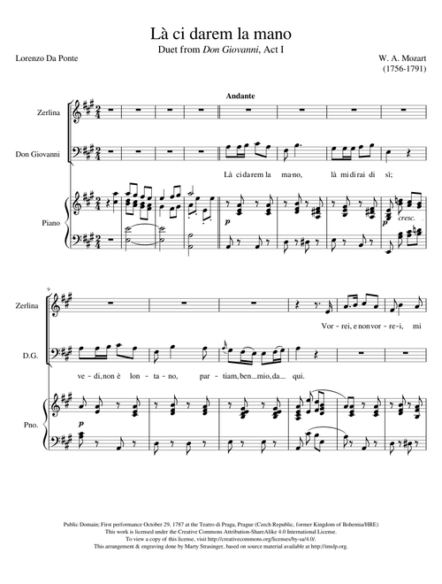 Don Giovanni L ci darem la mano piano