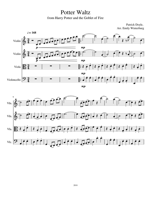 Potter Waltz for string quartet