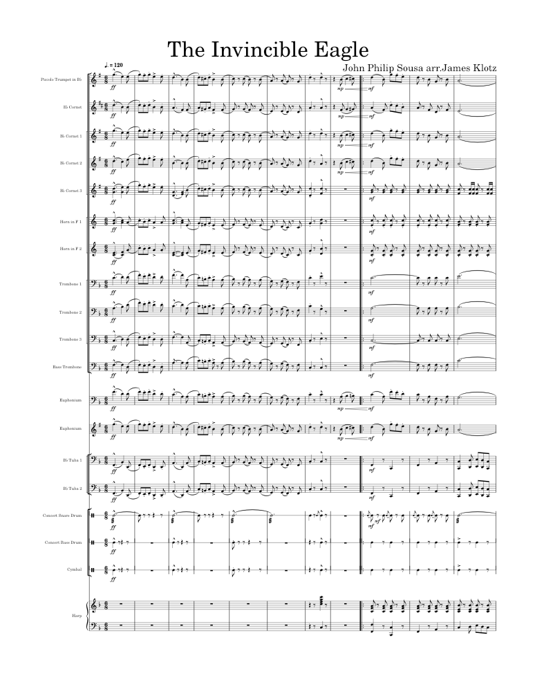 The Invincible Eagle John Philip Sousa Sheet music for Trombone