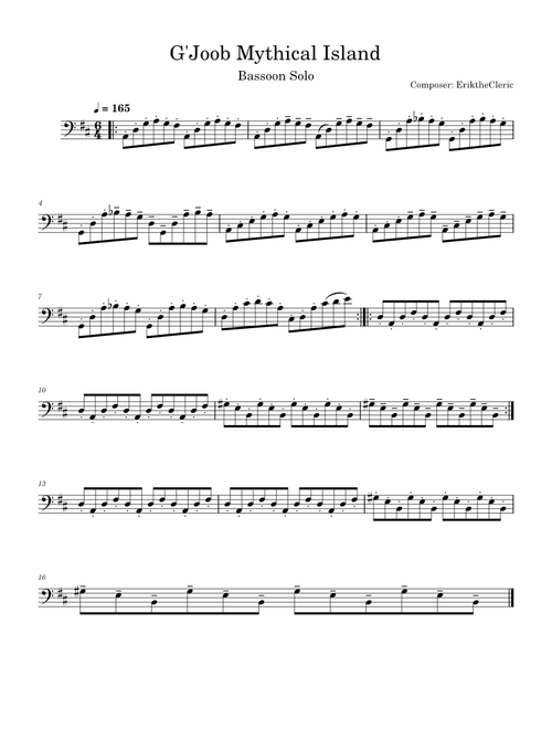 Mythical Island – My Singing Monsters G'Joob Mythical Island Bassoon solo