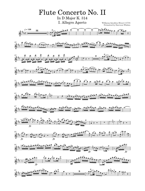 Flute Concerto in D major, K.314