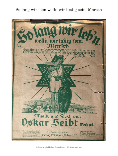 So lang wir lebń wolln wir lustig sein! Marsch von Otto Seibt, Werk 104 (1923) – stefan.regius@gmail.com