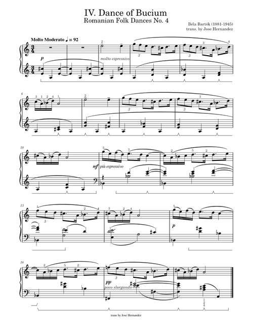 IV. Dance of Bucium, Romanian Folk Dances, Sz.56 – Béla Bartók