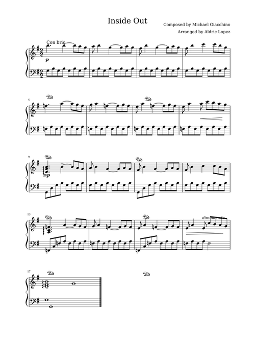 Inside Out Main Theme (Easy Piano)