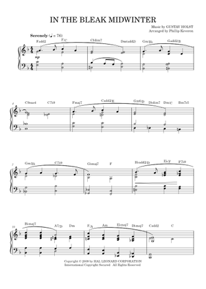 In the bleak midwinter – Gustav Holst Sheet Music for Piano, Violin