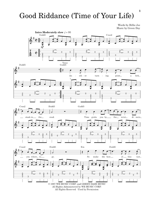 Good Riddance (Time Of Your Life) - Green Day (School of Rock - Guitar Tab)