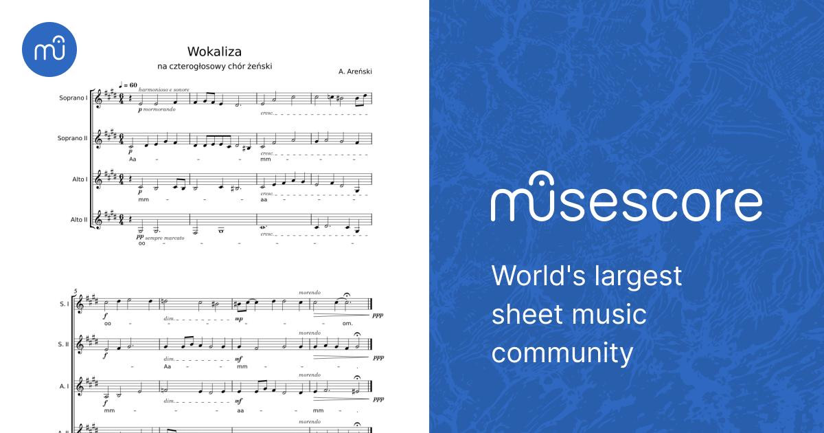 Wokaliza Sheet Music for Synthesizer (Mixed Quartet) | MuseScore.com