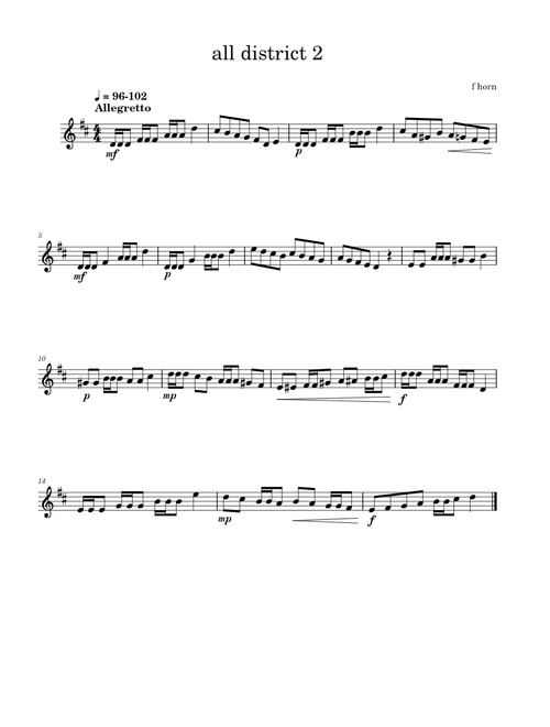 Generic – Unknown Mortal Orchestra French Horn All District Etude 2 2022 9-10