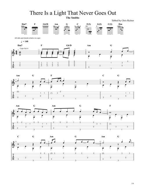 There Is A Light That Never Goes Out (Arr. Chris Richter) - The Smiths (Solo Guitar)