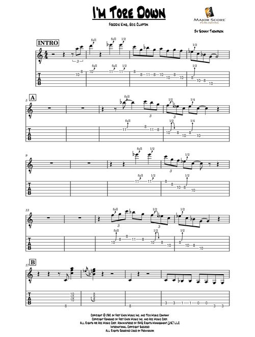 I'm Tore Down (Arr. MAJOR SCORE PUBLISHING TM.) - Eric Clapton (Guitar Tab)