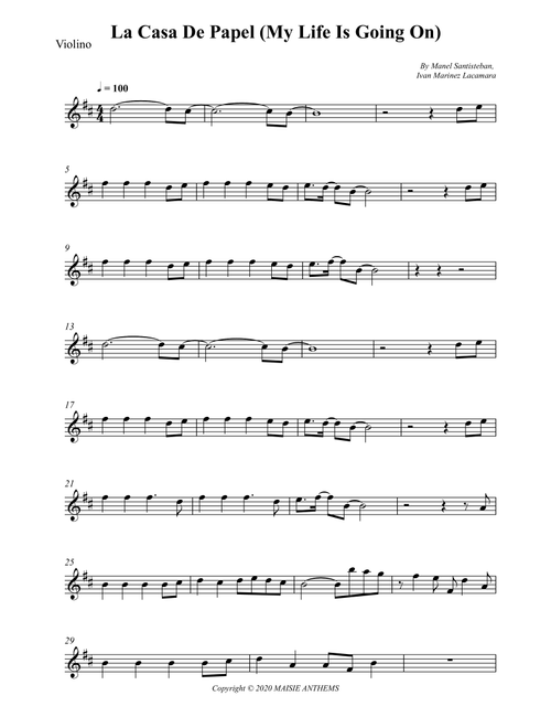 La Casa De Papel (My Life Is Going On) (Arr. Wesley S. SIlva) - Ivan Marinez Lacamara, Manel Santisteban (Violin Solo)
