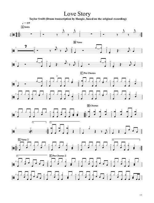 Love Story (Arr. Hangie) - Taylor Swift (Drums)