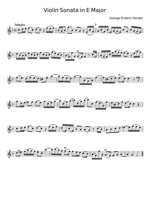 Violin Sonata in E major, HWV 373 - Georg Friedrich Händel