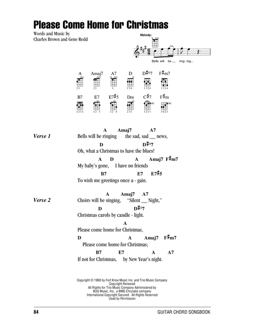 Please Come Home For Christmas - Charles Brown (Ukulele Chords-Lyrics)