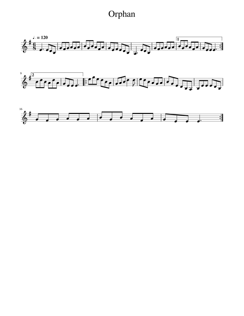 Orphan Sheet Music For Piano Solo Easy Musescore