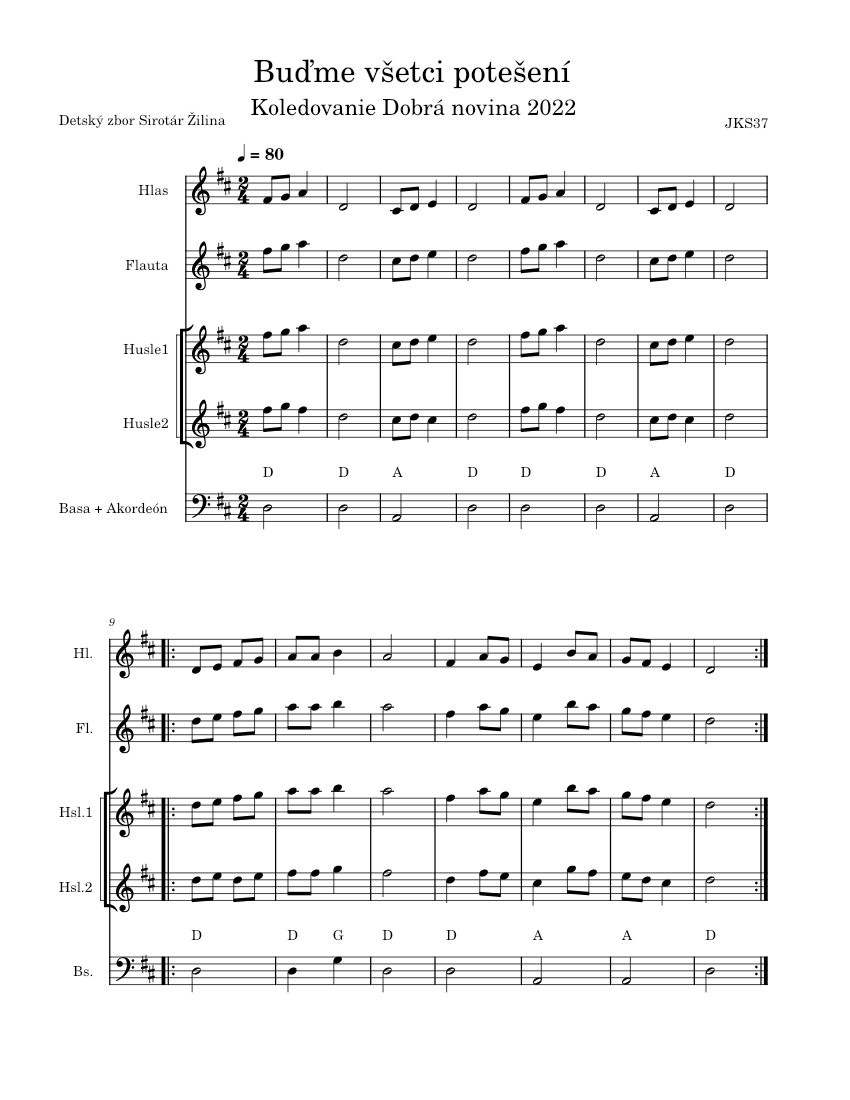 Bu me v etci pote en sheet music for vocals flute violin bass